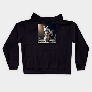 Kangaroo sax player Kids Hoodie